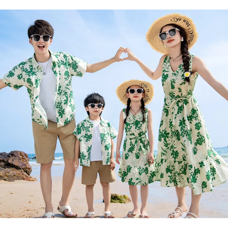 가족 매칭 비치 커플 의류, 엄마 딸 그린 원피스, 아 - Plant Parent Clothing 리뷰 및 가격